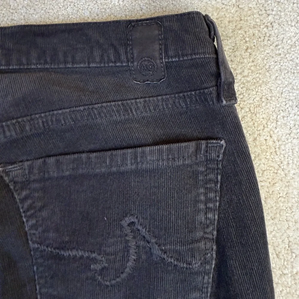 AG Adriano Goldschmied Black Charcoal Velvet Corduroy Straight Leg Pants Size 25 - Picture 13 of 16